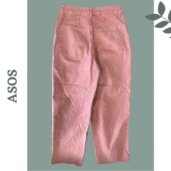 🛍️3/$40 Asos Pink Peach Straight Leg Colored Denim Pant Size 4 - Picture 2 of 7